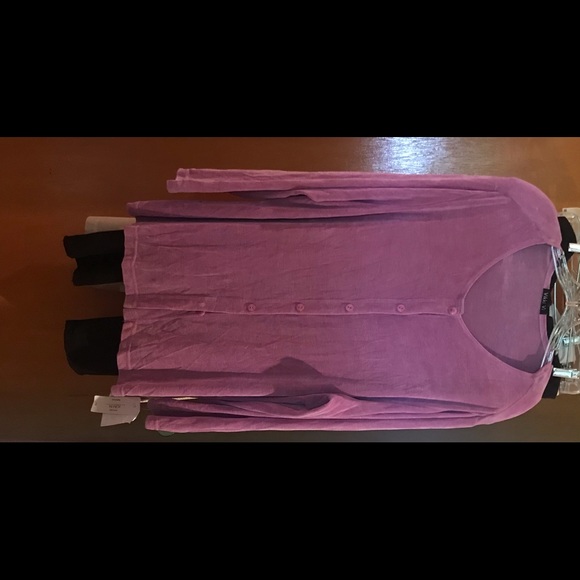 New Vikki Vi Top Button Down Lavender Top or Jacket 1X made USA - Picture 11 of 11